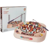 Różowy zestaw do łowienia rybek z kolorowymi elementami na planszy