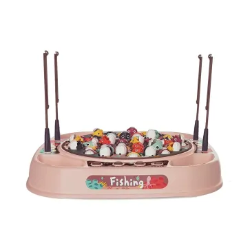 Widok na planszę do łowienia rybek w różowym kolorze do wspólnej zabawy