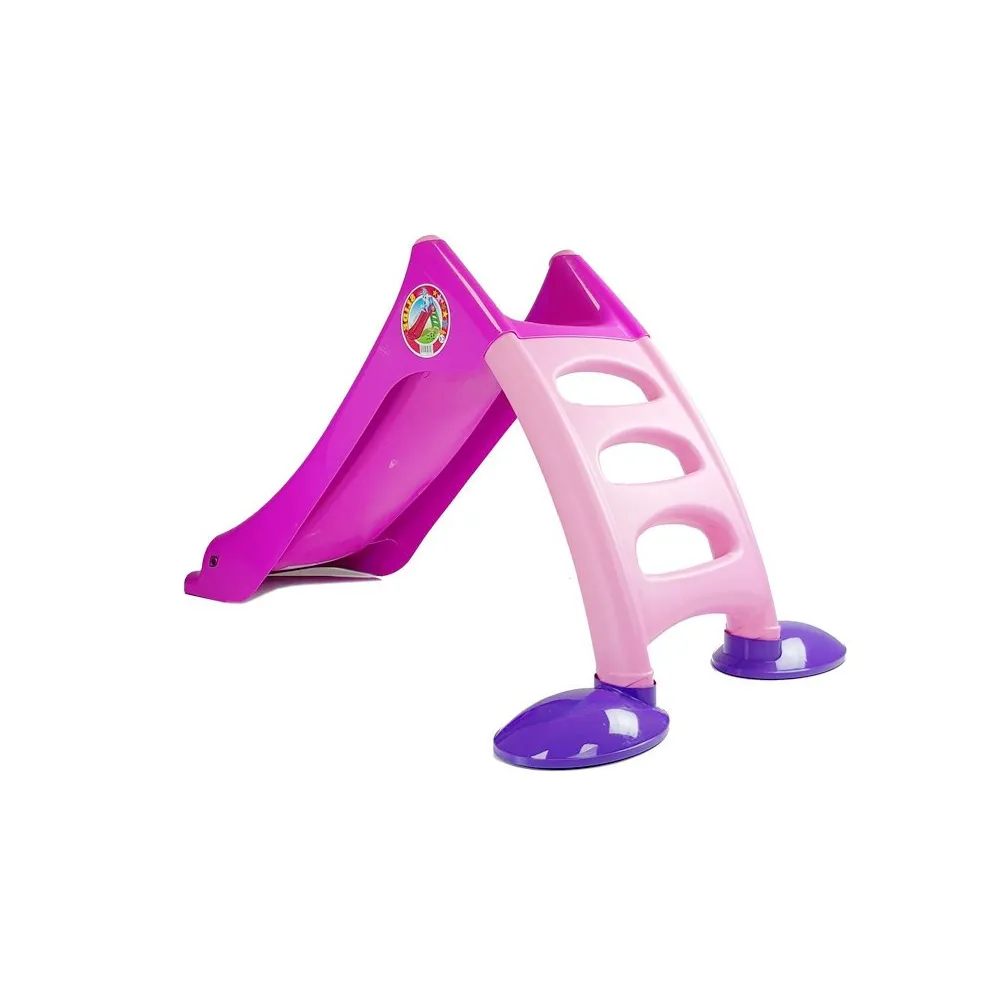 Bezpieczna i lekka zjeżdżalnia plastikowa dla dzieci w kolorze fioletowym i różowym