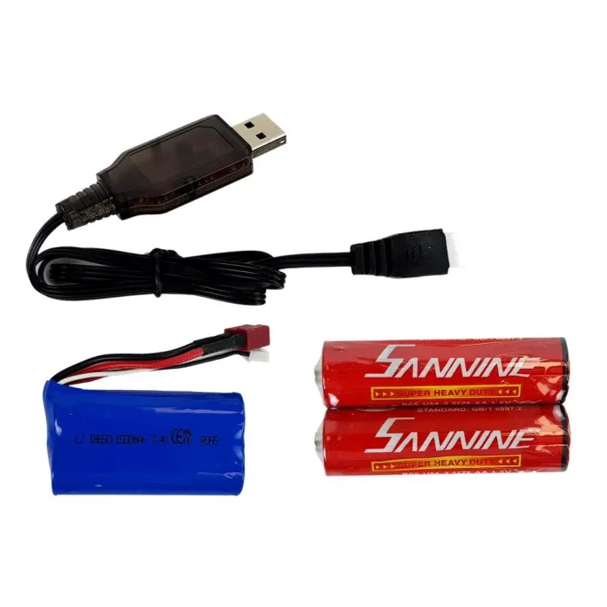 Zestaw: auto RC off-road, pilot, akumulator i ładowarka USB