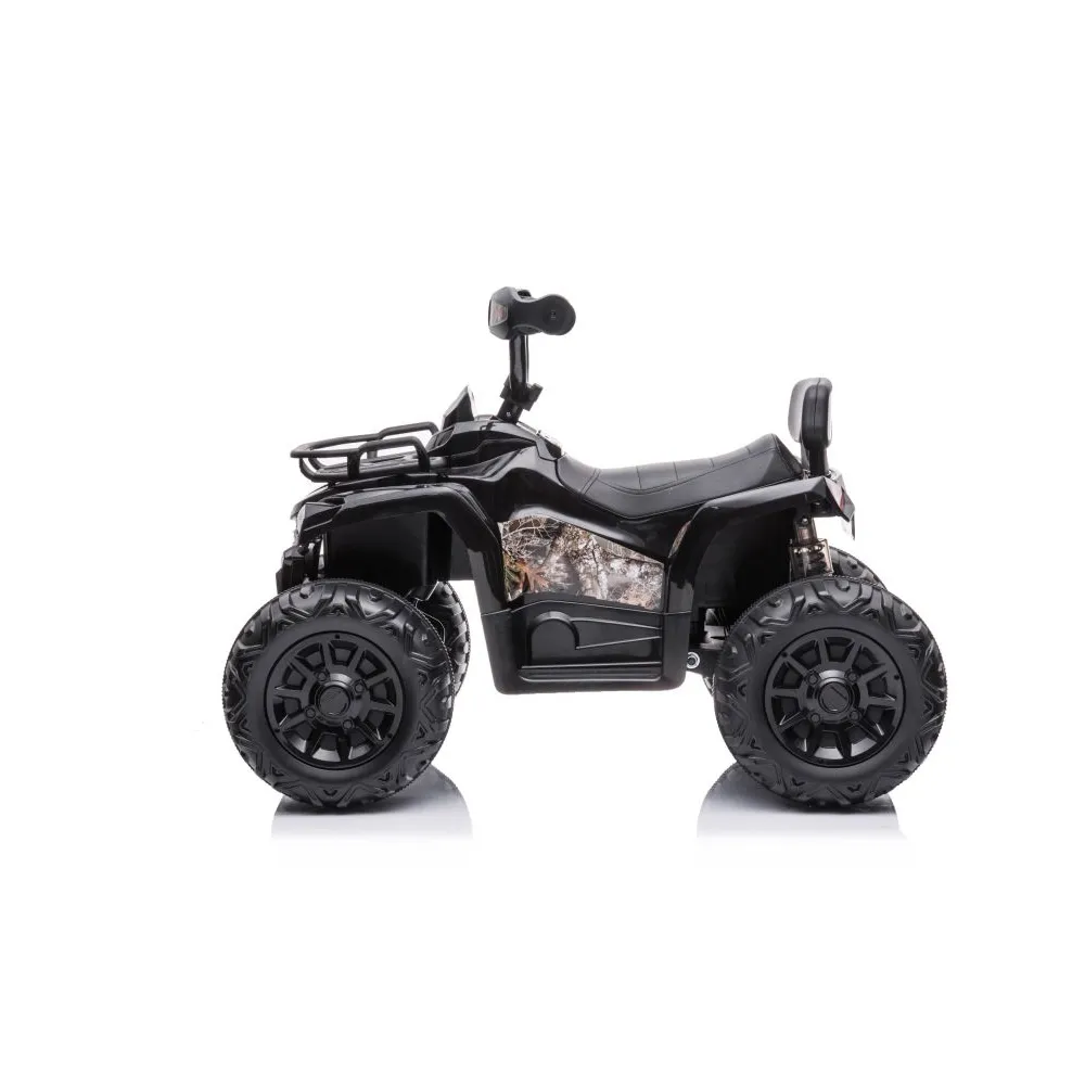 Pojazd dla dzieci Madman JS009 czarny widziany z przodu na świeżym powietrzu