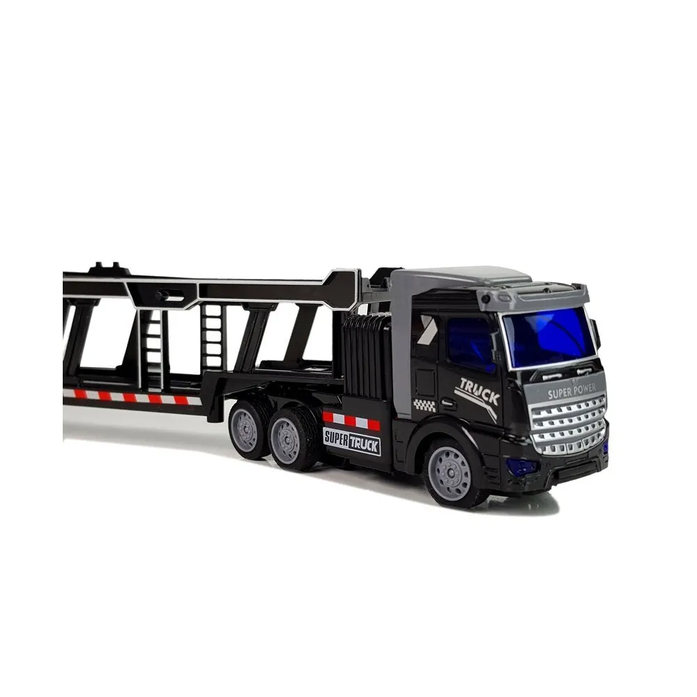 Zestaw laweta RC z pilotem i ładowarką USB na białym tle