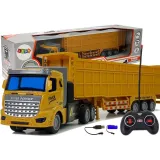 Zdalnie sterowana żółta ciężarówka z przyczepą na pilota 1:48