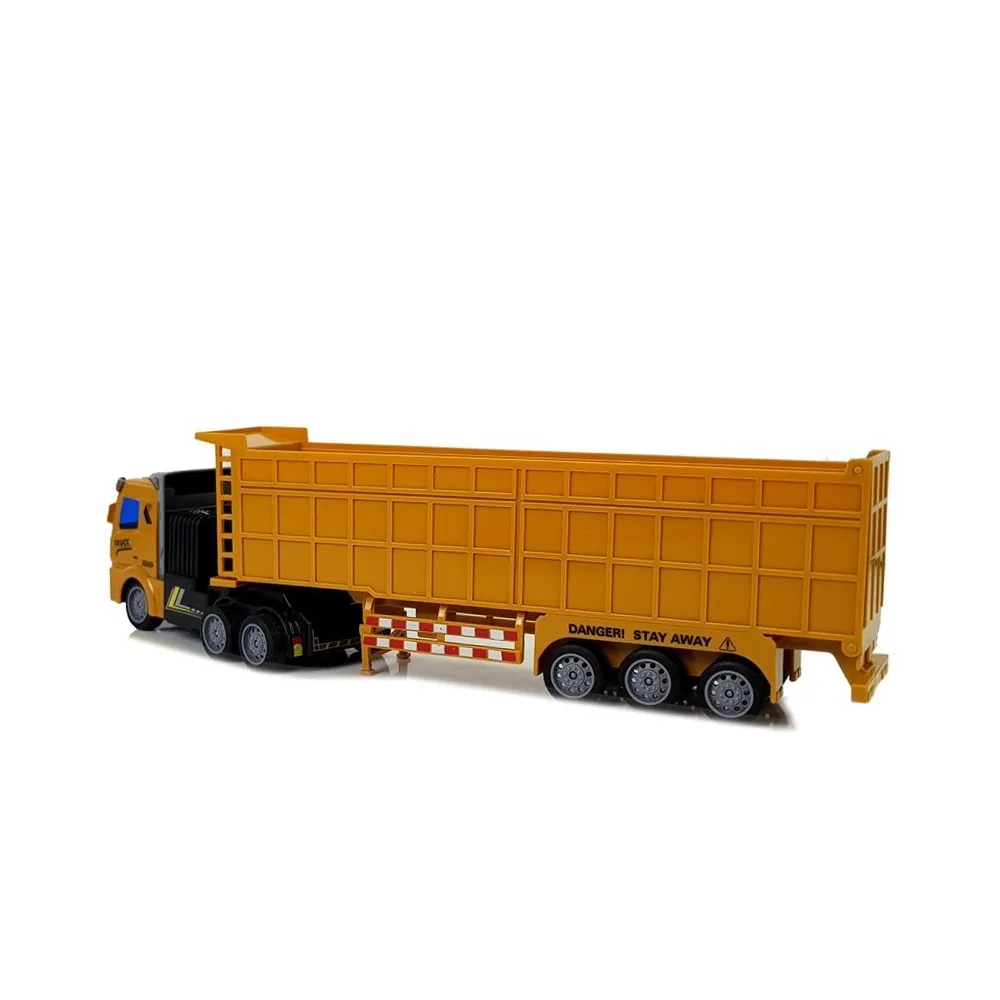 Szczegóły kabiny z diodami LED w żółtej ciężarówce zdalnie sterowanej