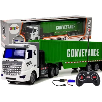 Zielona ciężarówka zdalnie sterowana w skali 1:48 z pilotem RC