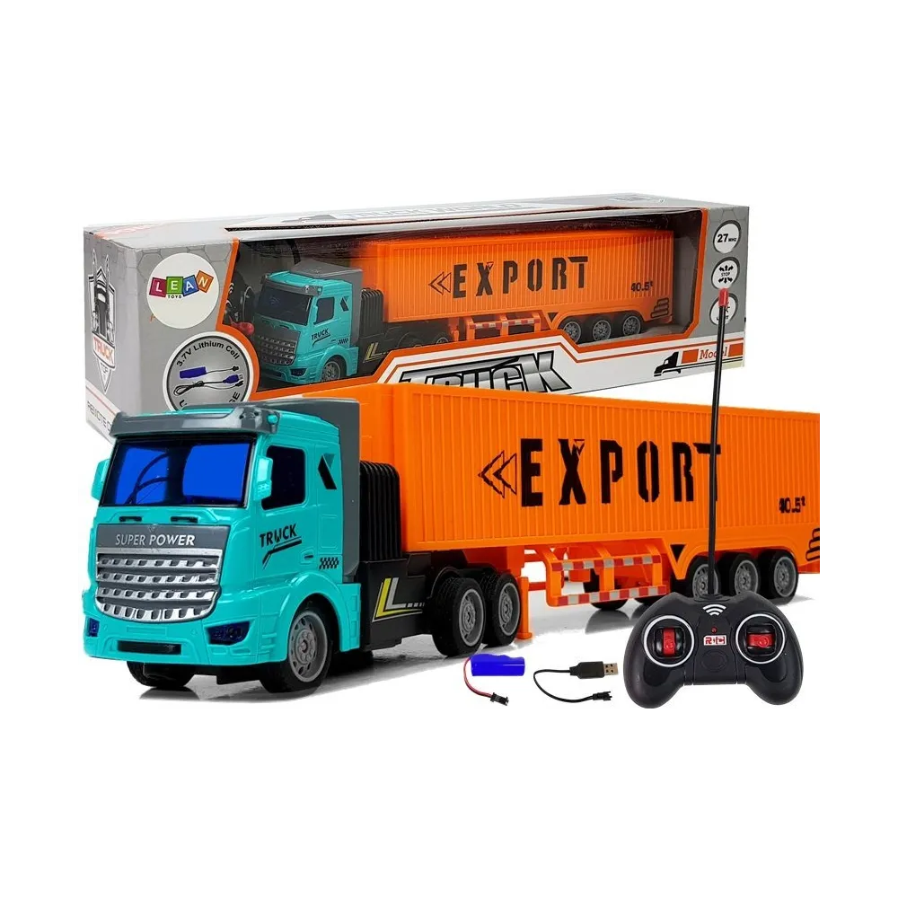 Pomarańczowa zdalnie sterowana ciężarówka dostawcza w skali 1:48