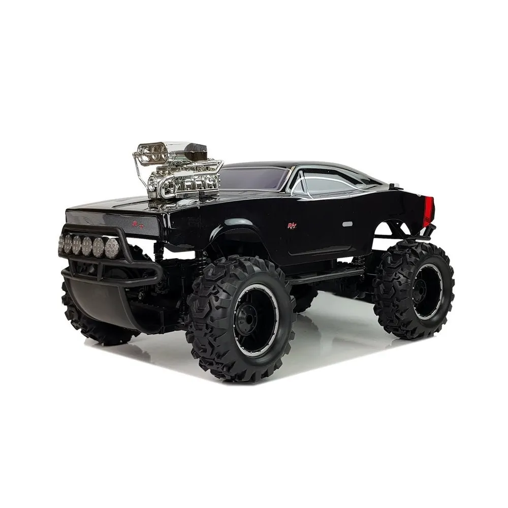 Model samochodu RC w skali 1:10 z gumowymi kołami i amortyzatorami