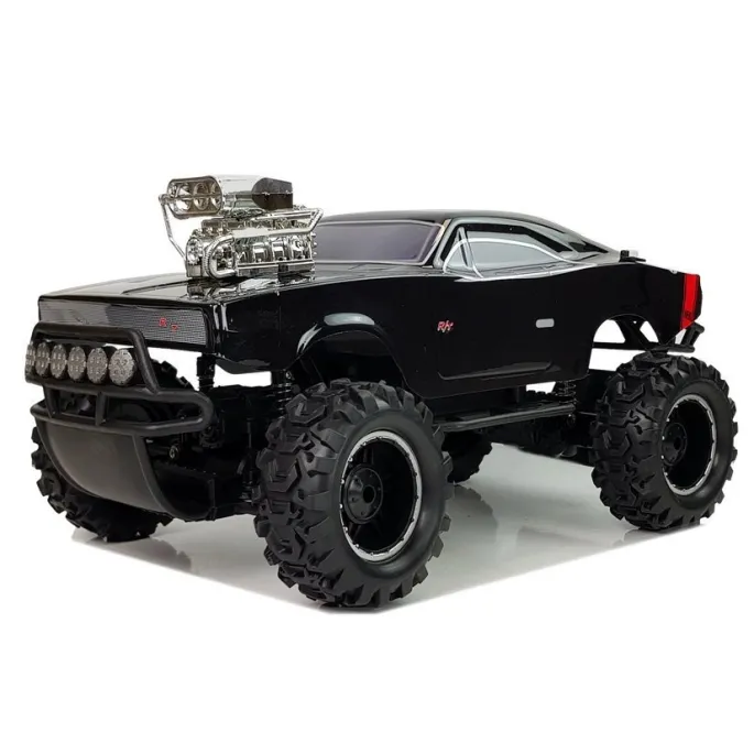 Model samochodu RC w skali 1:10 z gumowymi kołami i amortyzatorami