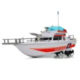 Zbliżenie na realistyczny kokpit zdalnie sterowanego jachtu ratunkowego