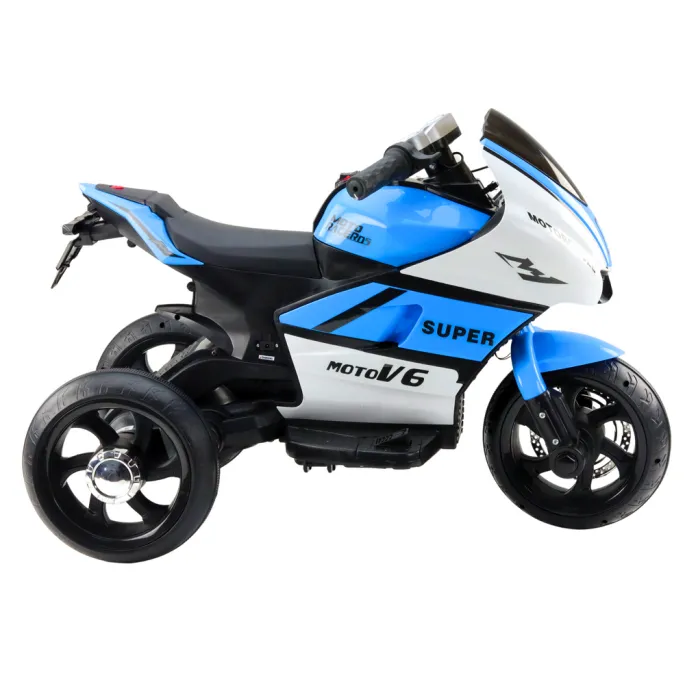 Nowoczesny motorek dziecięcy HT-5188 niebieski podczas jazdy