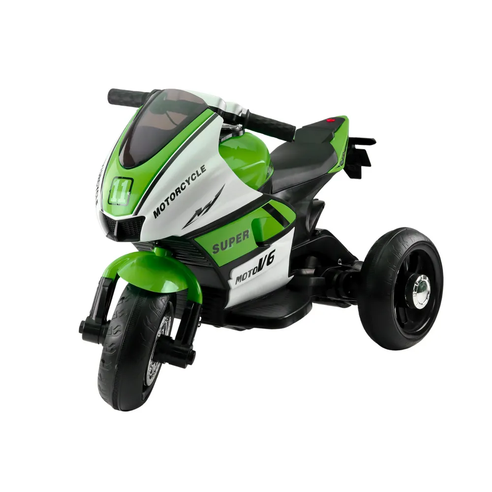 Stabilny dziecięcy motorek HT-5188 w kolorze zielonym podczas jazdy