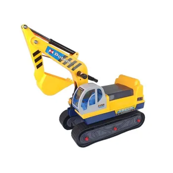 Realistyczny jeździk koparka z ergonomicznym siedziskiem dla dzieci