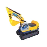 Realistyczny jeździk koparka z ergonomicznym siedziskiem dla dzieci