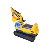 Koparka jeździk z odpinanym ramieniem w zestawie z żółtym kaskiem