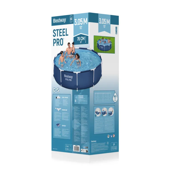 Pojemny basen stelażowy Bestway 305x76 cm gotowy do korzystania