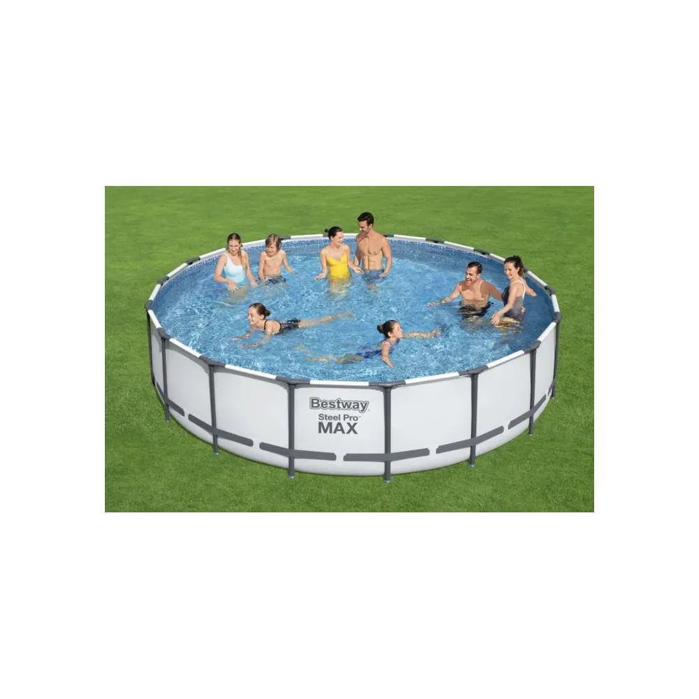 Zbliżenie na wytrzymały stelaż basenu ogrodowego Bestway 56462