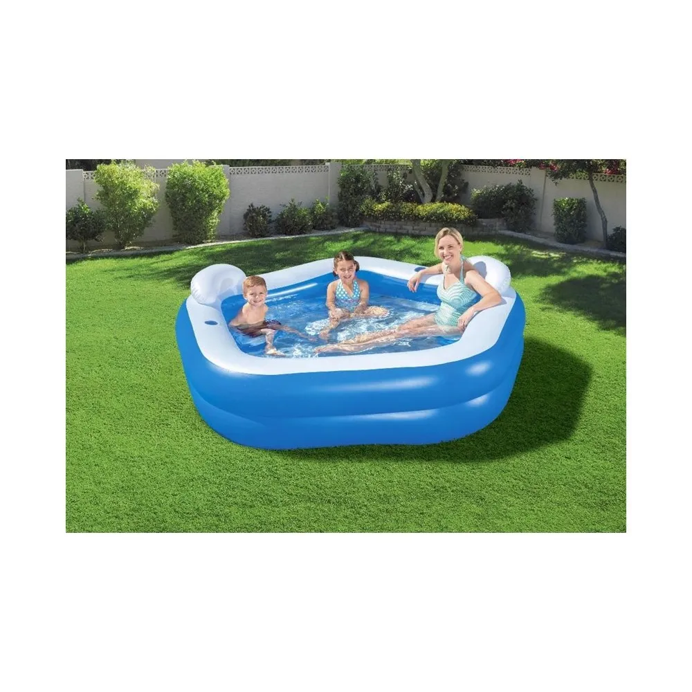 Rodzina bawiąca się w dużym basenie dmuchanym Bestway 54153