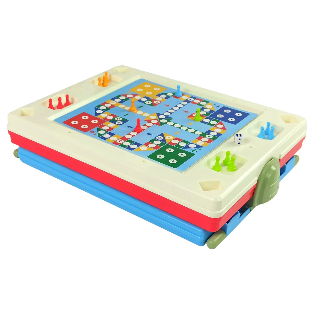 Tablica 3w1 Magnetyczno -Kredowa, Stolik Do Gier Niebieska