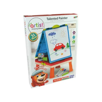 Tablica 3w1 Magnetyczno -Kredowa, Stolik Do Gier Niebieska