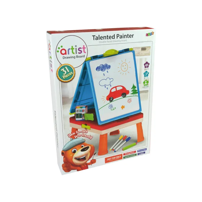 Tablica 3w1 Magnetyczno -Kredowa, Stolik Do Gier Niebieska