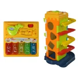 Kolorowy blok edukacyjny z piłeczkami i elementami muzycznymi