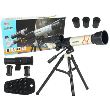 Teleskop Naukowy Edukacyjny z Uchwyt na Telefon Biały