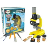 Żółty mikroskop edukacyjny dla dzieci 100x 400x 1200x z akcesoriami