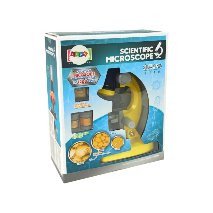 Edukacyjny mikroskop dla dzieci powyżej 8 lat w żółtym kolorze