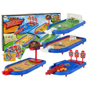 Zestaw gier zręcznościowych 4w1 leżący na stole