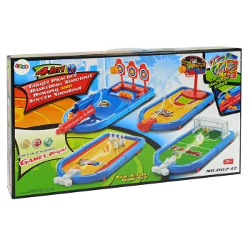 Wszystkie elementy zestawu gier stołowych 4w1 w opakowaniu