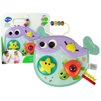 Kolorowy wieloryb sensoryczny z różnymi fakturami dla niemowląt