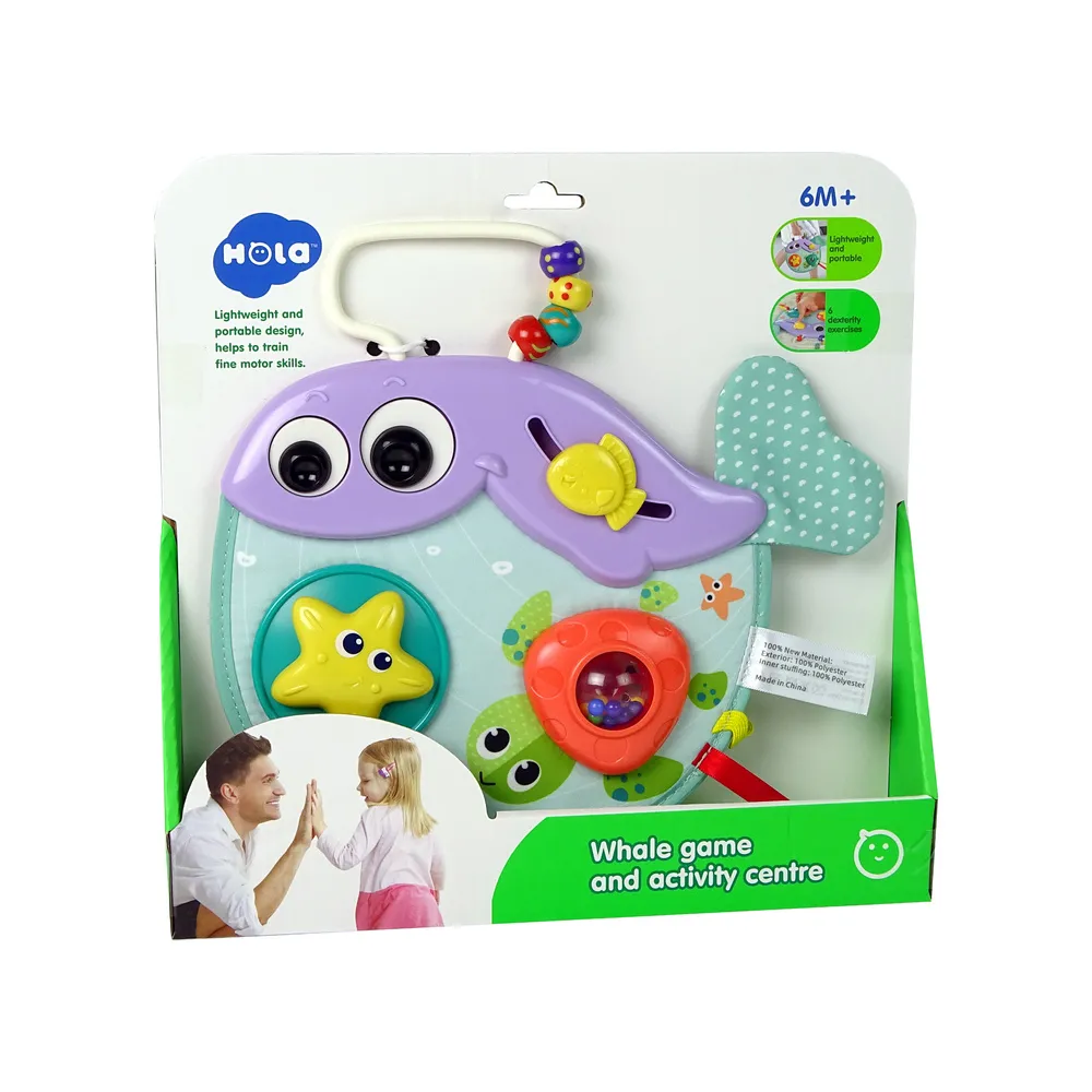 Grzechotka wieloryb wspierająca motorykę i zmysły maluszka