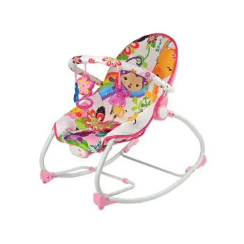 Kołyska Bujaczek Fotelik Krzesełko 2w1 Różowy Kwiatuszek Dźwięki Wibracja