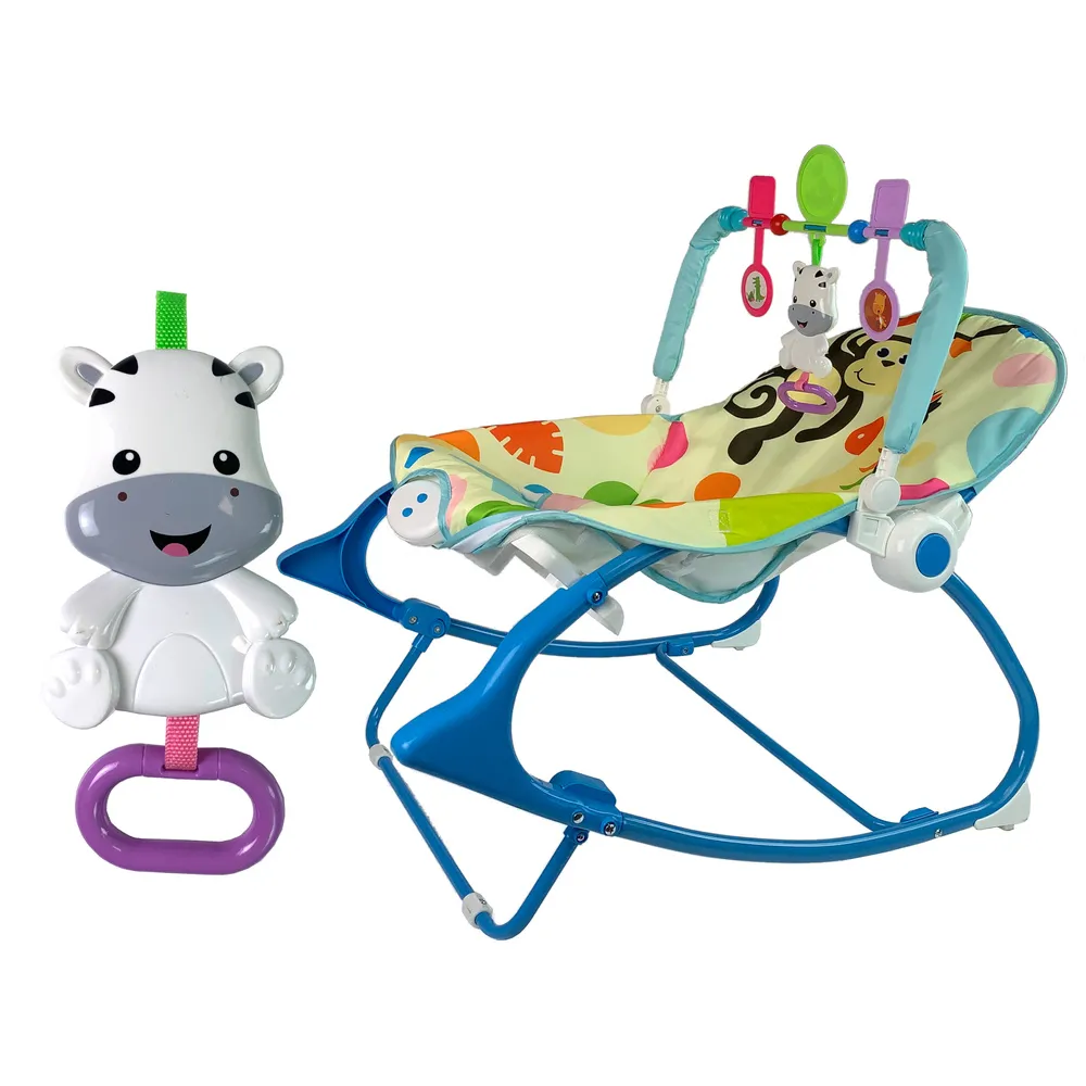 Kołyska krzesełko 2w1 dla niemowląt z zabawkami i funkcją dźwięku oraz wibracji