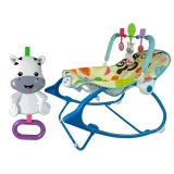 Kołyska krzesełko 2w1 dla niemowląt z zabawkami i funkcją dźwięku oraz wibracji