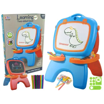 Tablica Dwustronna Magnetyczna Kredowa Niebiesko Czerwona Szablony