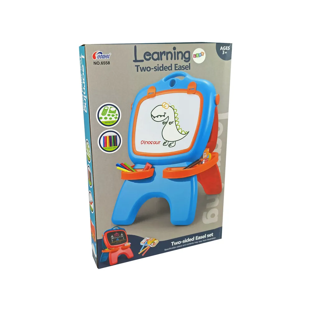 Tablica Dwustronna Magnetyczna Kredowa Niebiesko Czerwona Szablony