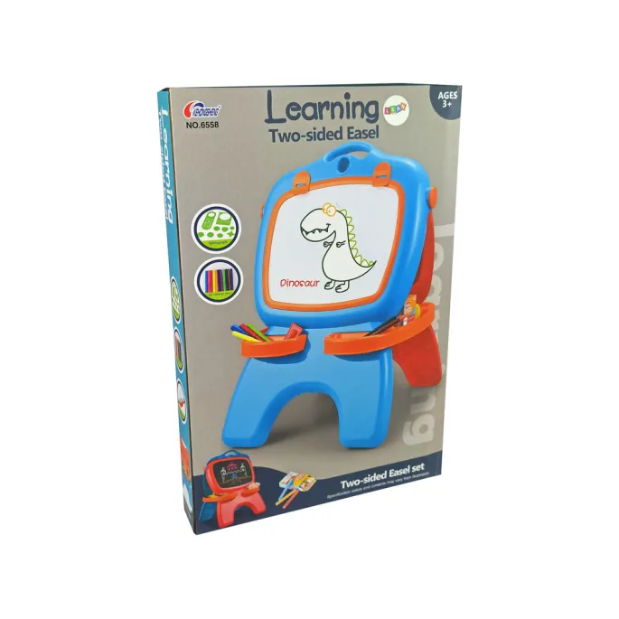 Tablica Dwustronna Magnetyczna Kredowa Niebiesko Czerwona Szablony