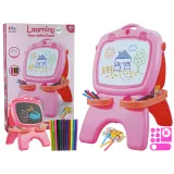 Tablica Dwustronna Magnetyczna Kredowa Różowa Szablony