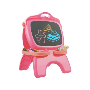 Tablica Dwustronna Magnetyczna Kredowa Różowa Szablony