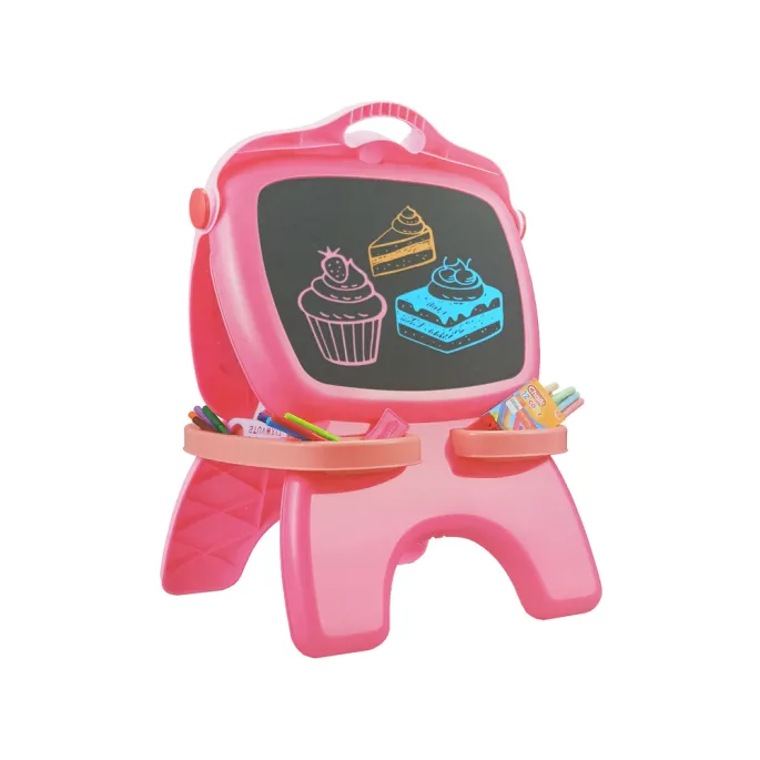 Tablica Dwustronna Magnetyczna Kredowa Różowa Szablony