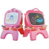 Tablica Dwustronna Magnetyczna Kredowa Różowa Szablony