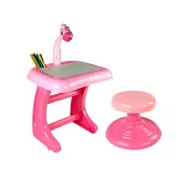 Stolik Tablica Do Rysowania Krzesełko Projektor Różowy Pisaki Obrazki