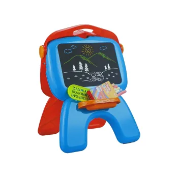 Tablica Dwustronna Kredowa Pisaki Stojąca Projektor Obrazki Czerwona