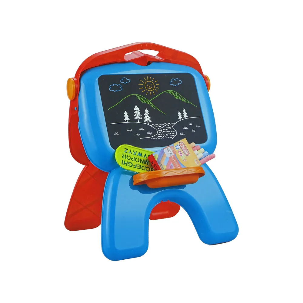 Tablica Dwustronna Kredowa Pisaki Stojąca Projektor Obrazki Czerwona