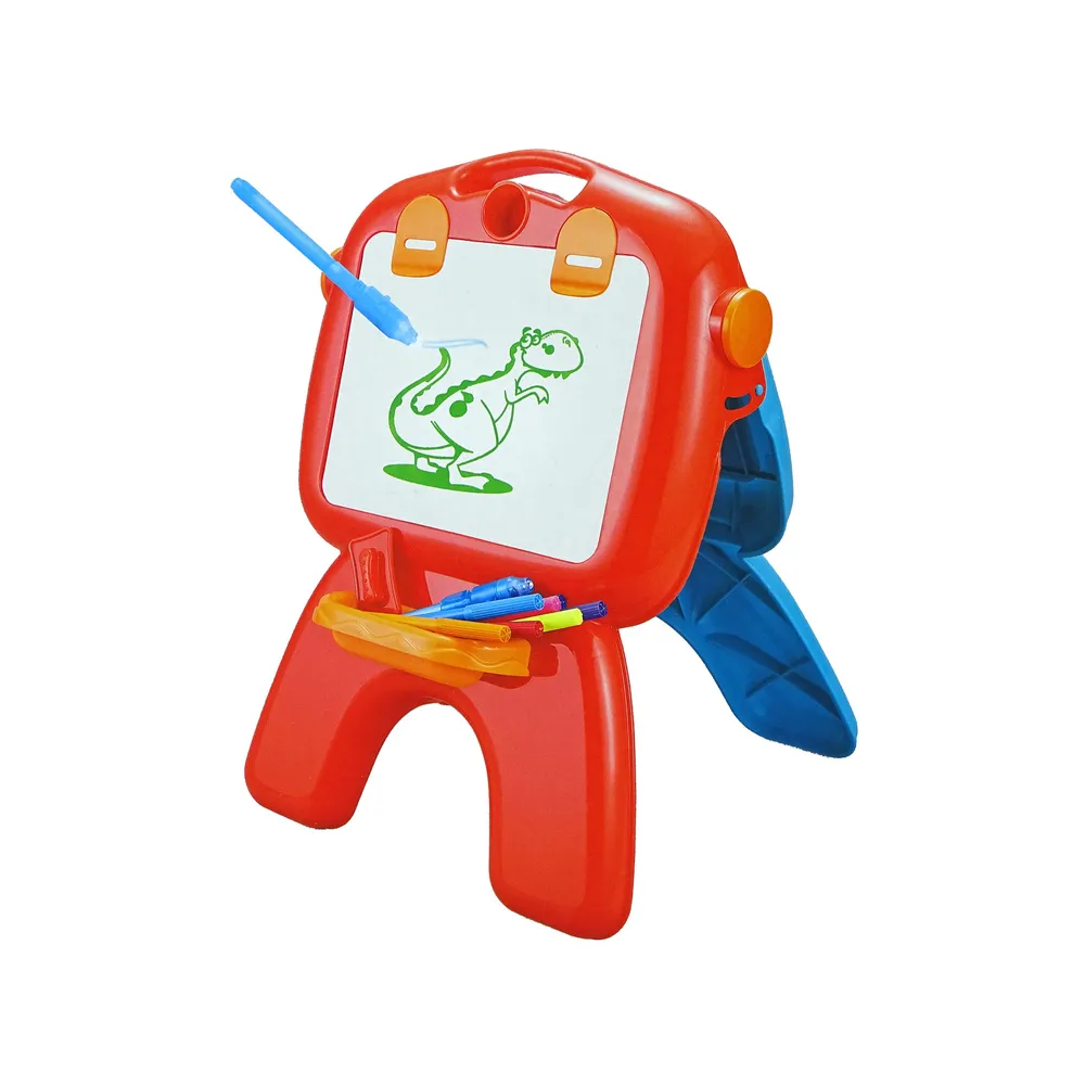 Tablica Dwustronna Kredowa Pisaki Stojąca Projektor Obrazki Czerwona