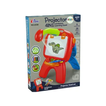 Tablica Dwustronna Kredowa Pisaki Stojąca Projektor Obrazki Czerwona