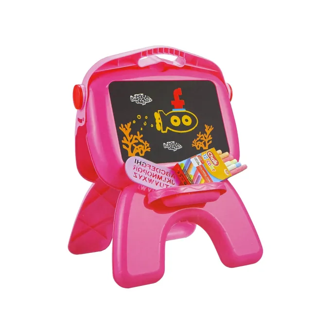 Tablica Dwustronna Kredowa Pisaki Stojąca Projektor Obrazki Różowa