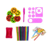 Tablica Dwustronna Kredowa Pisaki Stojąca Projektor Obrazki Różowa