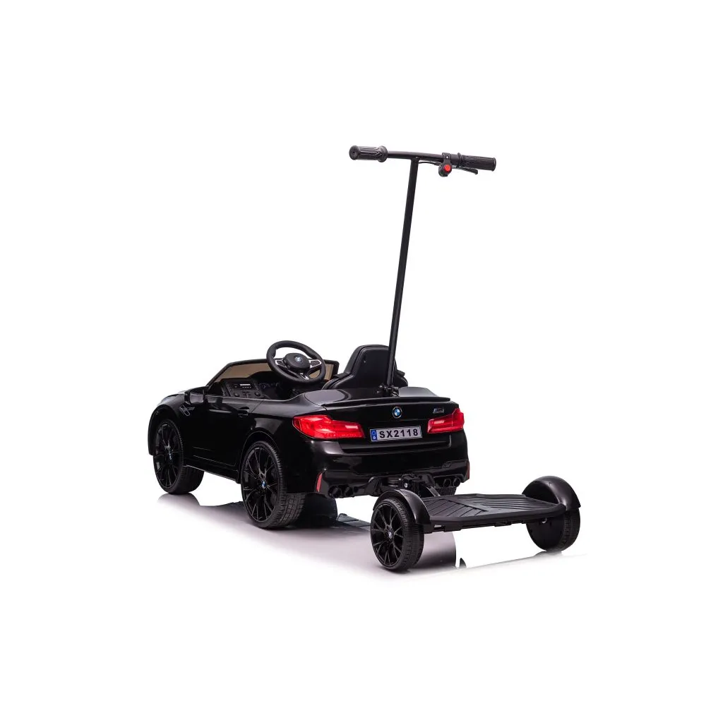 Auto Na Akumulator BMW M5 Z Platformą Dla Rodzica Czarne Lakierowane